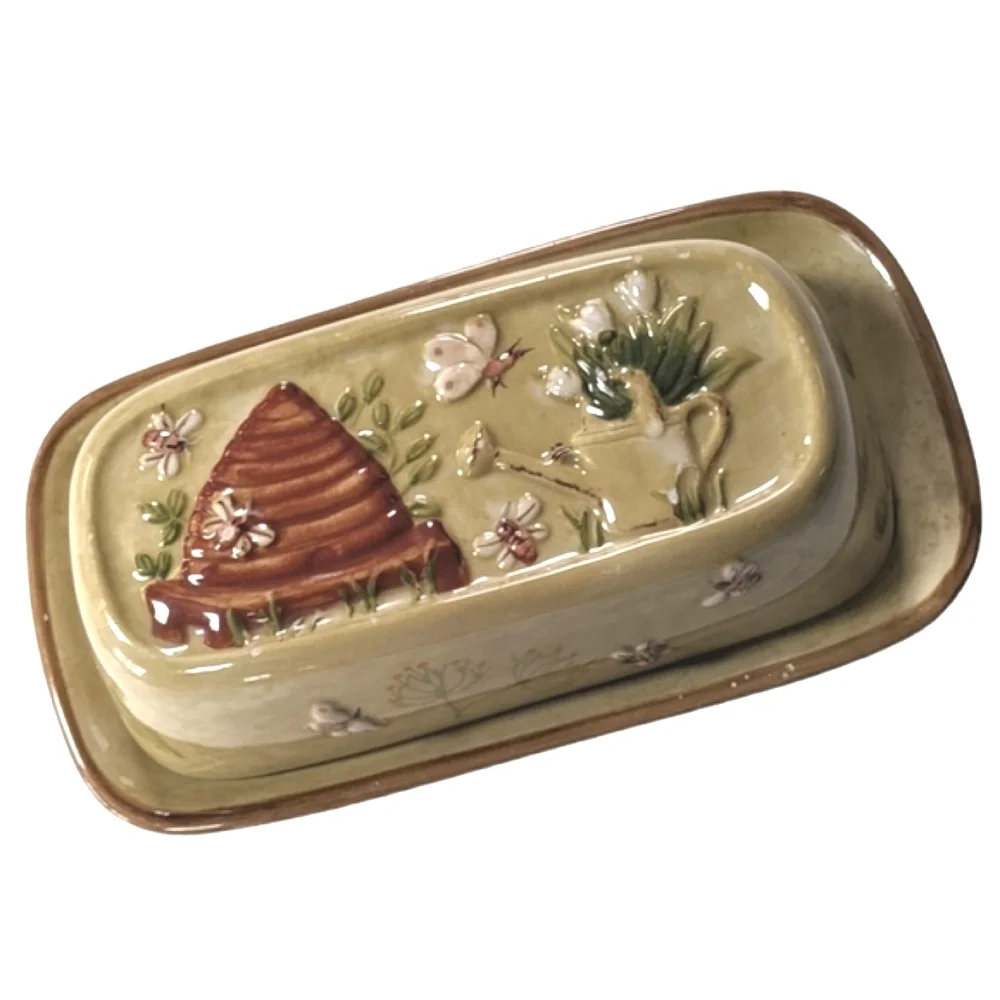 222 Fifth, primitive decor, butter dish